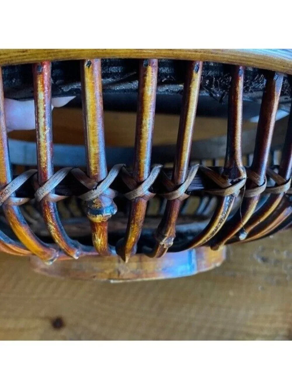 Vintage Round Bamboo Basket